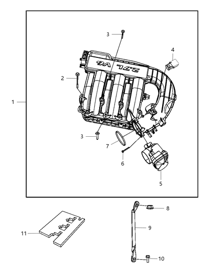 2010 Chrysler 300 Plenum-Intake Manifold Diagram for 4591862AJ