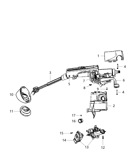 2014 Jeep Compass Column-Steering Diagram for 4664341AT