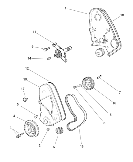 2000 Chrysler Cirrus Timing Belt & Cover Diagram 1