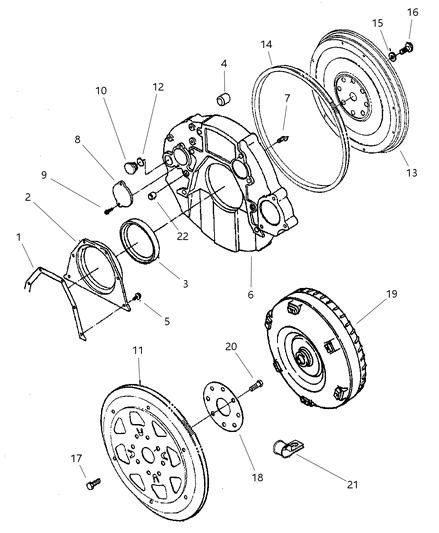 1998 Dodge Ram 3500 Flywheel And Torque Converter Diagram 1