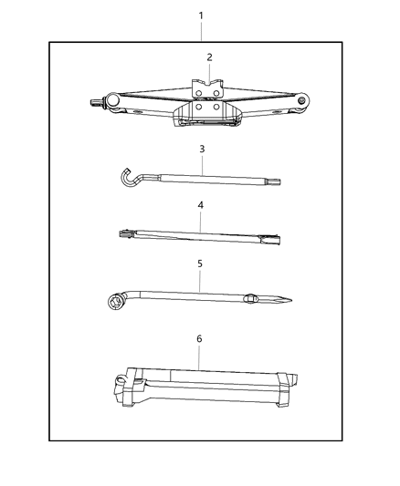 2010 Jeep Commander Jack Assembly & Tools Diagram