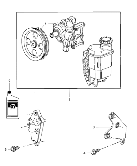 2009 Dodge Ram 5500 Power Steering Pump And Pulley Diagram for 52855628AD