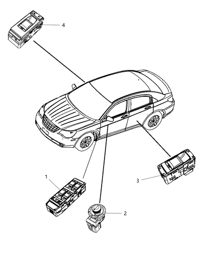 2011 Dodge Avenger Switches Doors Decklid & Liftgate Diagram