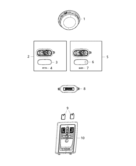 2017 Ram 1500 Lighting, Interior Diagram 3