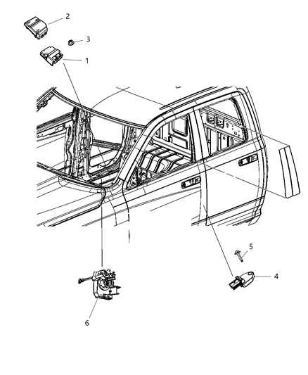 2011 Ram 1500 OCCUPANT Restraint Module Diagram for 56054623AC