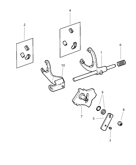 2002 Jeep Wrangler Forks & Rail Diagram