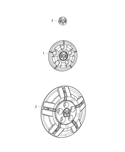 2014 Ram ProMaster 2500 Wheel Cover Diagram for 68157838AB