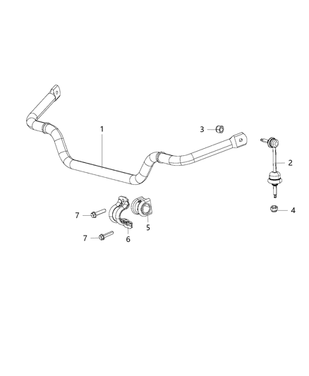 2019 Ram 1500 RETAINER-STABILIZER Bar BUSHING Diagram for 68264634AA