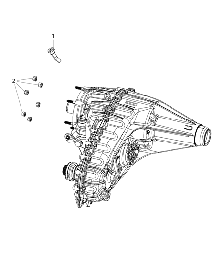 2019 Ram 3500 Cab Chassis(<10K lb.) Transfer Case Mounting Diagram