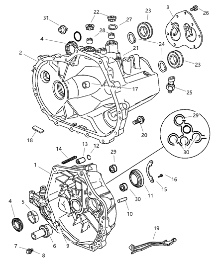 2003 Dodge Stratus Case, Transaxle & Related Parts Diagram