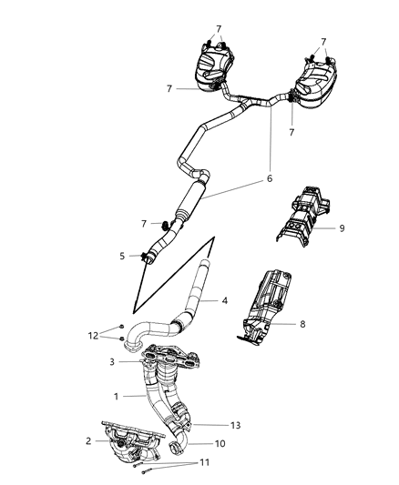 2009 Dodge Journey Exhaust Muffler And Resonator Diagram for 4743709AC