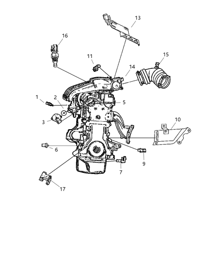 2005 Chrysler Sebring Sensors - Engine Diagram 1