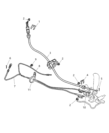 2000 Chrysler Sebring Cables, Shifter Diagram