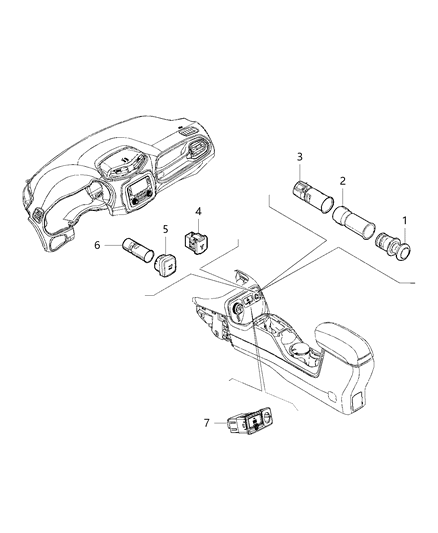 2015 Jeep Renegade Lighter Diagram for 6AL38LXHAA