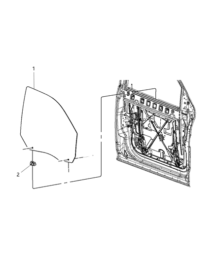2016 Ram 3500 Pickup Glass, Front Door Diagram