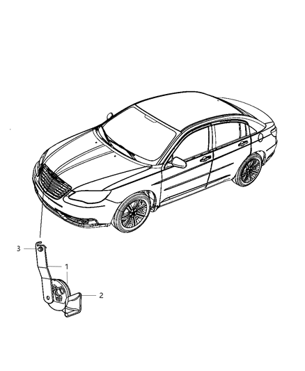 2013 Chrysler 200 Horn Diagram for 5026977AA