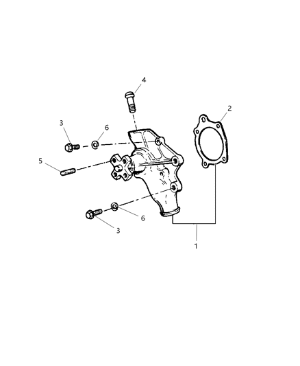 2004 Jeep Grand Cherokee Engine Cooling Water Pump Diagram for 5012366AC