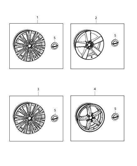 2013 Chrysler 300 Wheel Center Cap Diagram for 1LB74SZ0AB