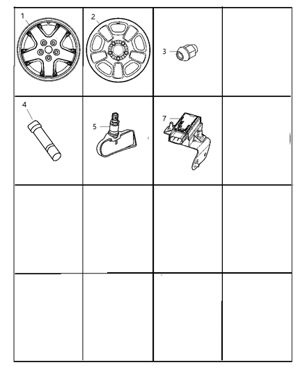 2007 Jeep Liberty Wheels & Hardware Diagram
