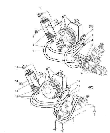 1999 Dodge Dakota Power Steering Hoses Diagram 2