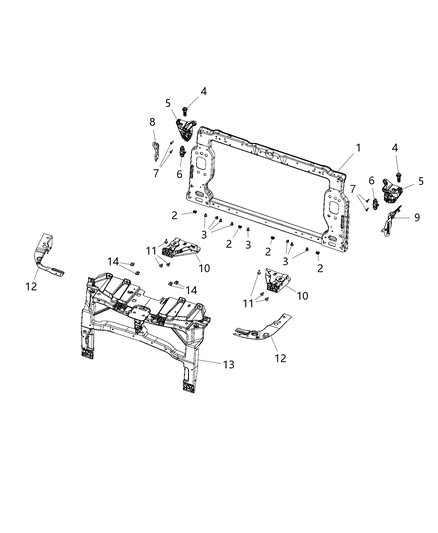 2015 Chrysler 200 Panel-Radiator Closure Diagram for 68247595AA