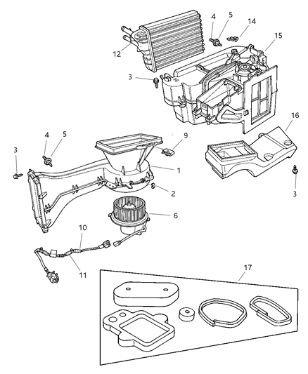 1997 Dodge Neon Motor-Heater Blower Diagram for 4644545