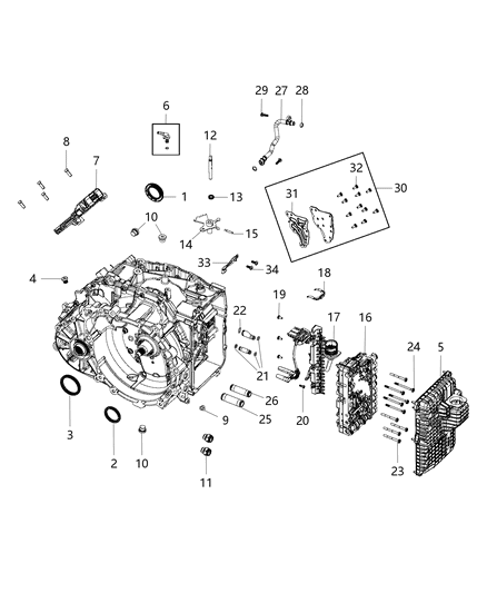 2019 Ram ProMaster City Transmission Serviceable Parts Diagram