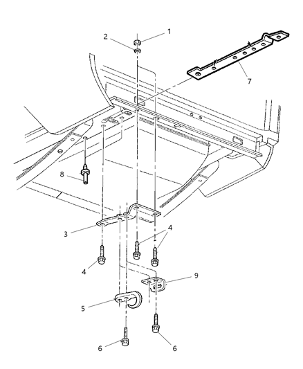 1997 Jeep Cherokee Tow Hook & Tow Eye Diagram