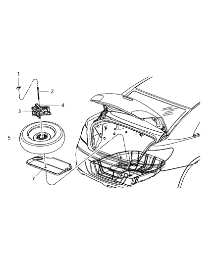 2008 Dodge Avenger Shield-Spare Tire Diagram for 5076641AB