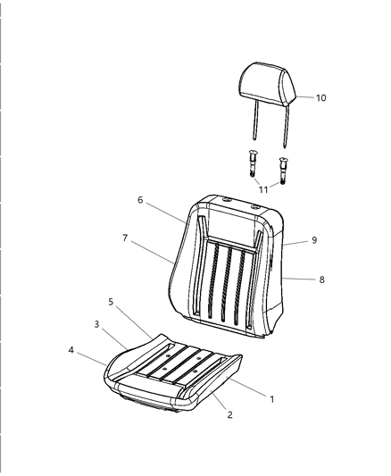 2006 Chrysler 300 Front Seat Cushion Cover Diagram for 1EH821DBAA