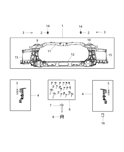 2016 Ram 1500 Radiator Support Diagram