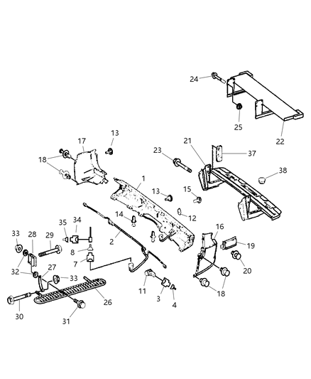 2007 Dodge Sprinter 2500 Rear Bumper / Rear Step Bumper Diagram