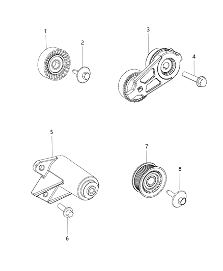 2020 Jeep Grand Cherokee Pulley & Related Parts Diagram 4