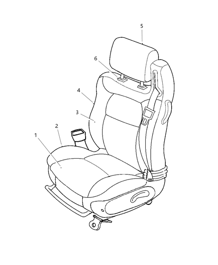 2000 Chrysler Sebring Front Seat Cushion Diagram for PR811K5