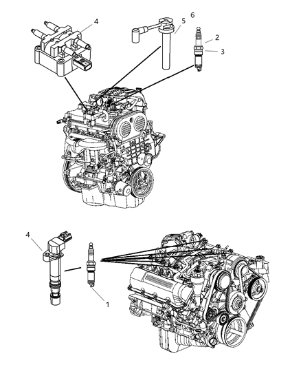 2005 Jeep Liberty Spark Plug - Coil Diagram