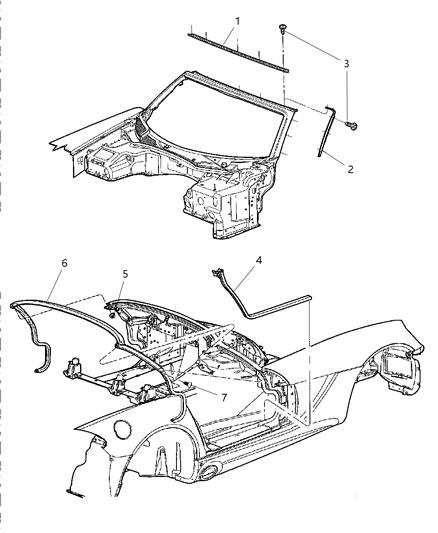 2006 Dodge Viper Weatherstrips Diagram