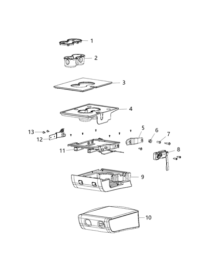 2018 Jeep Compass Rear Seat -  Armrest Diagram