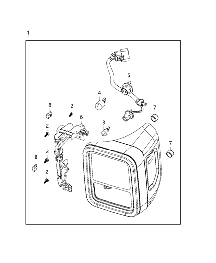 2020 Jeep Gladiator Parts, Tail Lamps Service Diagram 6