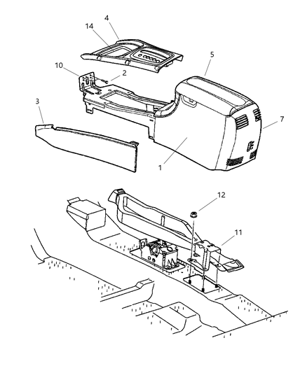 2004 Chrysler Concorde Panel-Console Diagram for PC55XDV