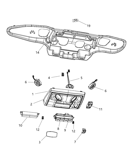 2010 Chrysler Town & Country Overhead Console Diagram 1