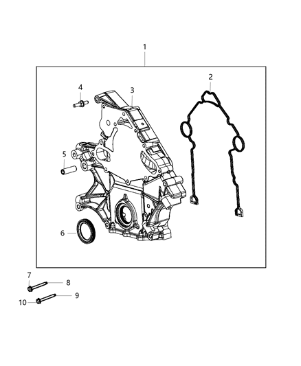 2012 Dodge Challenger Cover-Timing Case Diagram for 53022096AG