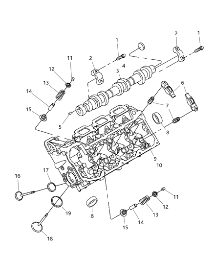 2005 Jeep Liberty Camshaft & Valves Diagram 3