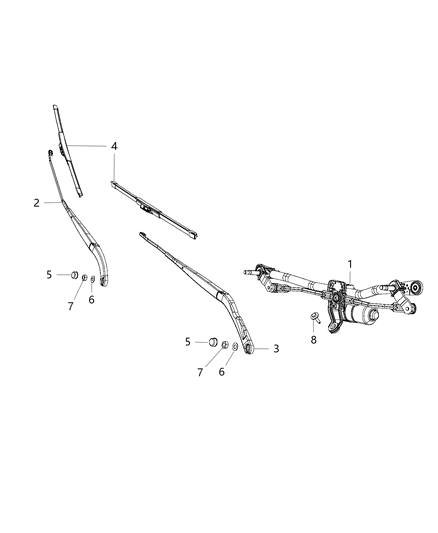 2018 Jeep Renegade Wiper System, Front Diagram