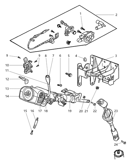 2000 Dodge Ram Van Bearing-Steering Column Shaft Diagram for 5010440AA