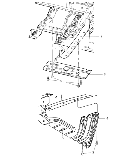 2008 Dodge Ram 3500 Transfer Case Skid Plate & Mounting Diagram 2