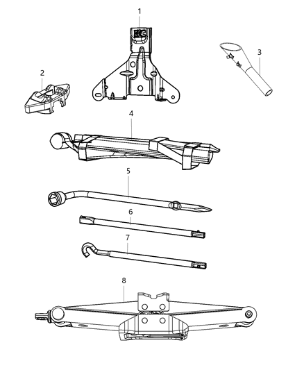 2019 Dodge Durango Jack Assembly & Tools Diagram