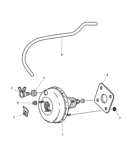 2002 Chrysler PT Cruiser Booster, Power Brake Diagram