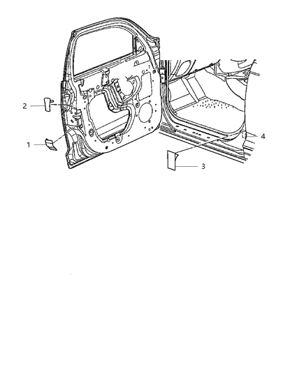 2010 Chrysler PT Cruiser Front Door Diagram