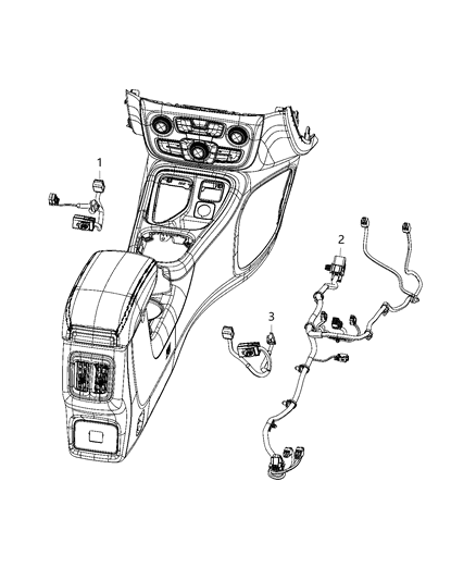 2021 Jeep Compass Wiring-Console Diagram for 68396088AB