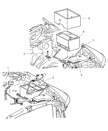 2007 Dodge Ram 3500 Cab Chassis Battery Tray & Wiring Diagram
